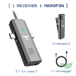 TNW-Y12 Microphone Wireless 3 IN 1 Dual Mikrofon Clip on Mic bluetooth Tanpa kapel Microphone youtuber suara jernih  mic wireless original  Untuk Tiktok Live Vlog