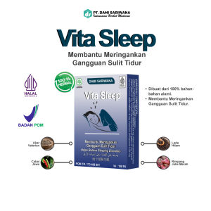 Obat Herbal Alami Halal VITASLEEP 100 Pil Membantu Mengatasi Gangguan Sulit Tidur BPOM