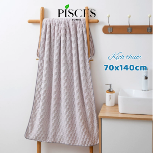 Khăn Tắm PISCES TOWEL 70x140cm Ô Chữ Nhật Cotton Mềm Mại Khăn Spa Yoga Gym Thể Thao Thấm Hút Mồ Hôi