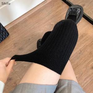 [ShiFu] 1Pair New Women Winter Warm Thicken Thermal High Stockings Soft Casual Solid Color Thigh Stockings Home Snow Boots Floor Knee Socks