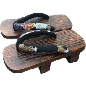 Geta wooden shoes slippers Japanese Paulownia wooden shoes mens two-tooth hibiscus sandals