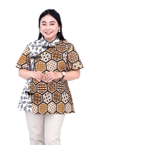Blouse Big Size Wanita Atasan Batik Lengkap S-M-L-XL-2L-3L-4L-5L-6L-7L Model Blus Jumbo Kerja Batik / Pakaian Batik LD 140 Kekinian Model Seragam Kantor Formal