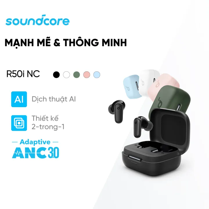 Tai nghe bluetooth soundcore R50iNC (P30i) chống ồn ANC | Chống nước và bụi IP54 | 40 giờ phát nhạc | BigBuy360 - bigbuy360.vn Tai nghe bluetooth soundcore R50iNC (P30i) chống ồn ANC | Chống nước và bụi IP54 | 40 giờ phát nhạc | BigBuy360 - bigbuy360.vn