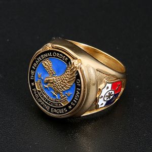 Stainless Steel Eagles Fraternal Rings For Men Size 7-13