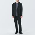 มูจิ กางเกงผ้าเซียร์ซัคเกอร์ขายาว ผู้ชาย - MUJI Breathable Seersucker No Darts Pants. 