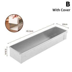 Original 【24 hours delivery】Non-Slip Stainless Steel Long Cake Mold Baking Tray Anti-Scratch Rectangular Tiramisu Cake Base DIY Kitchen Cooking Tool