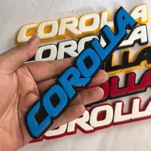 EMBLEM MOBIL COROLLA VARIASI MOBIL TOYOTA DENGAN HURUF TIMBUL 3D BAHAN FIBERGLASS