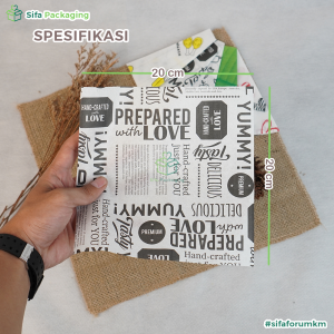 3 Pack Kertas Nasi Motif 20x20 Paper Wrap Isi 300 Pcs Printing Laminasi Kertas Nasi KFC MG Paper Laminasi