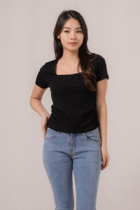 RIMINI - Atasan Basic Wanita Square Neck Size XS-3XL - Avela Top 522448