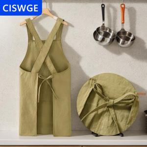 [COD] CISWGE Nấu ăn nhà bếp Tạp dề thoáng khí chịu mài mòn dành cho người lớn eo Tạp Dề Chống bẩn mềm Nhà hàng làm việc quần áo nhà