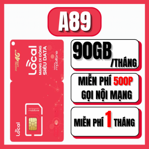 (SẴN 1 THÁNG) Sim 4G 5G Mobifone Local A89 Tặng 3GB Tốc Độ Cao Mỗi Ngày Kèm 500 Phút Gọi Nội Mạng Dùng Ngay Không Cần Nạp | FREESHIP - CHƯA KÍCH HOẠT