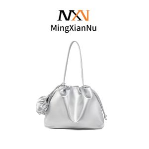 COD Mingxiannu New Women Danica Bag Large Leather Shoulder Bags Woman handbag Casual drawstring bag