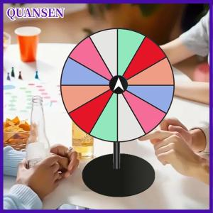 QUANSEN 1ชิ้นวงล้ออะคริลิครูปบนโต๊ะสีวงล้อรางวัลล้อเลื่อนแบบแห้งลบได้สปินเนอร์เกมหมุนใช้งานหนักสามารถแก้ไขได้