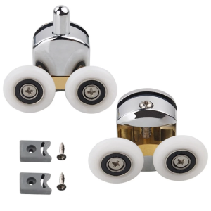 1 Pair Sliding Glass Door Pulleys Adjustable Shower Door Nylon Top Bottom Rollers