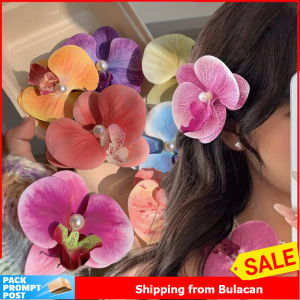 Hawaiian Pink Butterfly Orchid Flower Hair Clips Side Bangs Clip Hair Pink Flower Hair ClipAccessory