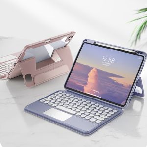 Detachable Bluetooth TouchPad Keyboard Acrylic Case for iPad 11th 2025 10th Gen 2022 Pro 12.9 11 10.5 9.7 10.2 9th 8th 7th Air 5 4 3 2 with Pencil Holder Keyboard Casing Cover
