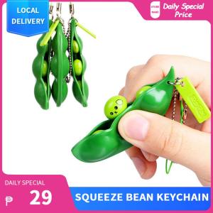 Stress Relief Squeeze Bean Key Chains Unlimited Bean Toys Creative Pressure Relief Pea Pod Keychain