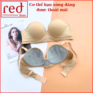 Áo lót cup ngang mặc 2 kiểu có dây và không dây Áo ngực mút mỏng chất Cotton 4 chiều A1001