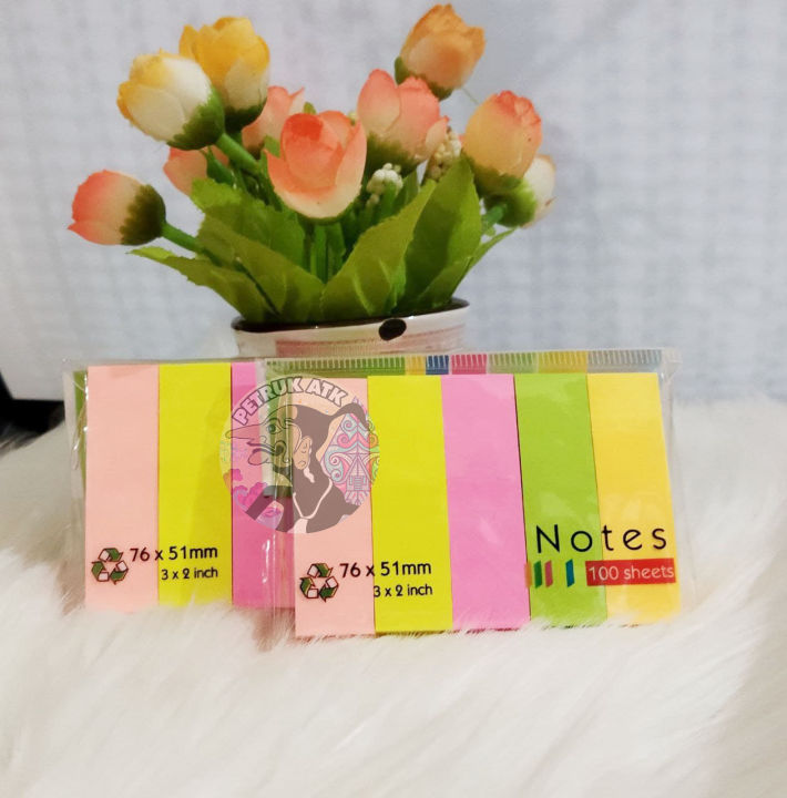 [SET] BIG STICKY NOTE 76X51 5 WARNA PEMBATAS DAN PENANDA KERTAS INDEX ...