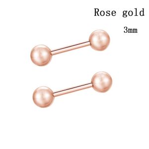 XINSU38 Girls  Women Black Round Studs Gold Earrings Stud Earrings Stainless Steel Ball Fashion Jewelry