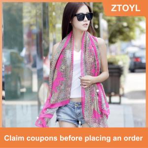【ZTOYL】 Summer Sun Protection Chiffon Printed Scarf Veil Scarf Polyester Shawls For Women Beach Silk Variable Decorative Shawl