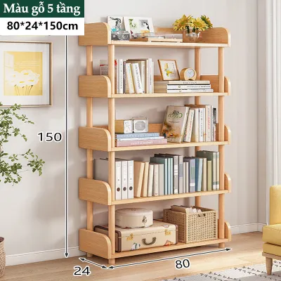 HOMESENCE Kệ Sách Gỗ Kệ để đồ đa Năng Kệ Gỗ 6 Tầng Giúp Bạn Cất Gọn đồ đạc