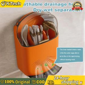【Vktech】 Kitchen Cutlery Storage Box with Lid Tableware Storage Holder Spoon and Chopstick Organizer