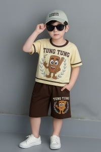 Setelan Baju Harian Anak Motif Terbaru Bahan Katun Adem Lengan Pendek Ready Usia Anak 3bln-10thn