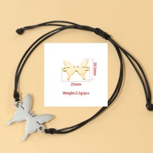 20Pcs Lot New Arrived Butterfly Charms Connector Black Rope Chain Bracelet Fashion Bracelet for Women