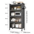 Rak Dapur Kabinet Kitchen Rack with wheels Multifunctional Organizer Storage Rack Shelf with Door 厨房置物架. 