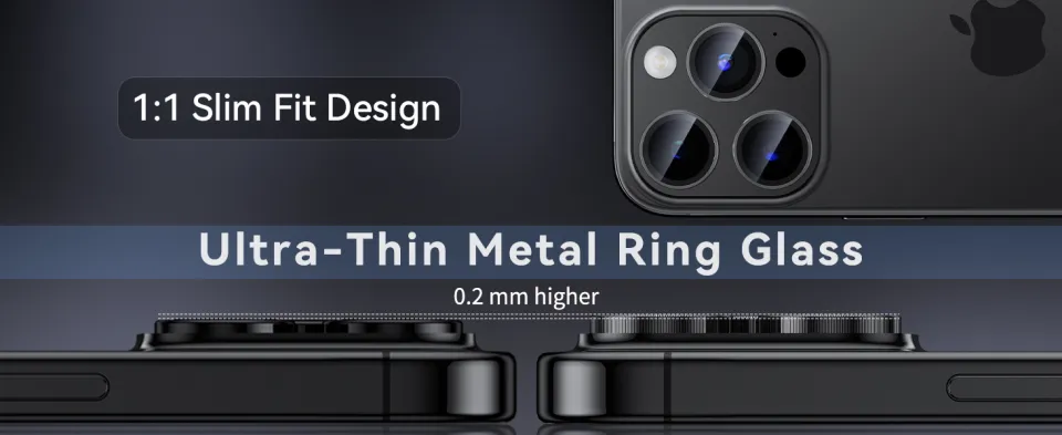 10-Piece Camera Lens Protector For IPhone 14/15 - 9H Tempered Glass With Metal Ring