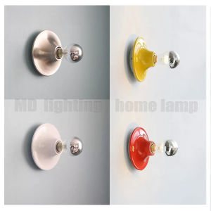 Medieval Bauhaus Retro Wall Lamp LED E27 Metal Silver Ripple UFO Ceiling Lamp Bedroom Living Room Background Wall Corridor Light