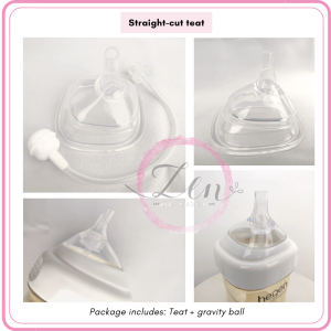 Hegen Baby Bottle Teat Straw X-cut Straight-cut Suction Straw with 360 Rotation Gravity Ball Soft Anti Colic Straw Accessories for 12 Months Above
