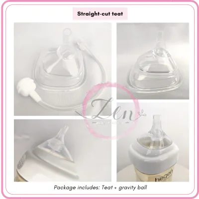 Hegen Baby Bottle Teat Straw X-cut Straight-cut Suction Straw with 360 Rotation Gravity Ball Soft Anti Colic Straw Accessories for 12 Months Above