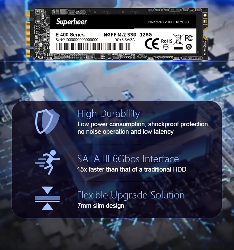 Superheer M.2 SSD Solid State Drives NGFF SATA 128gb/256gb/512gb