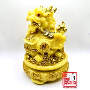 Tỳ Hưu phong thủy ngọc vàng đế xoay cao cấp để bàn thờ thần tài thu hút tài lộc may mắn - TÔ TÂM QUANG
