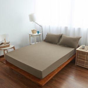 Cotton Pure™ Coyote Brown Jersey Cotton Fitted Sheet Set
