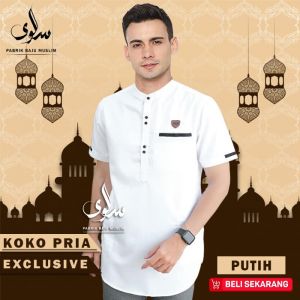 Baju Koko Kurta Dewasa Lengan Pendek Material Catton Adem Serap Keringat