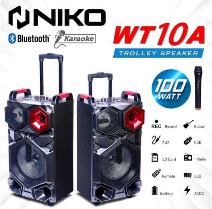 PROMO SPEAKER BLUETOOTH NIKO WT10A KARAOKE FREE MIC WIRELESS Lazada