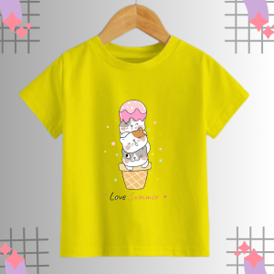 KOKO IMPORT - Baju Kaos Anak Perempuan Cewek Umur 2-14 Tahun Distro Motif Ice Cream Karakter Lucu