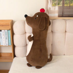 Dachshund Plush Long Pillow Brown White Dog Body Pillow Animal Cartoon Body Hugging pillow Long Pillows Stuffed Home Decor h260819