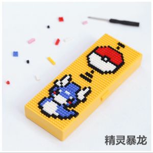 Funny DIY Building Blocks Cartoon Pencil Case Creative Puzzle Pencil Box Children Day Gift Goodie Bag Toys