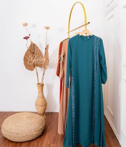Dress Ceruty Payet Samping Premium/Gamis Muslim terbaru/Gamis kekinian/Dress wanita mewah /Gamis Lebaran || Yulia HD Collection