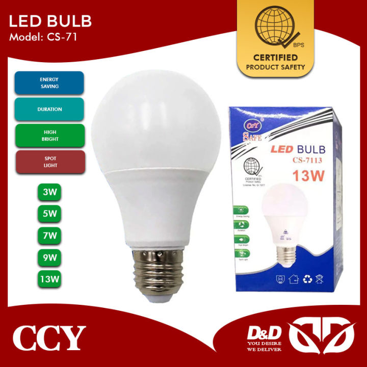 D D CCY Safe LED Light Bulbs CS 7 3W 5W 7W 9W 13W Lazada PH