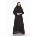 Dzellia  (Yuna) in black - Baju Gamis/gamis terbaru 2025 mewah/gamis model terbaru/gamis terbaru 2025 Gamis Set Kerudung. 