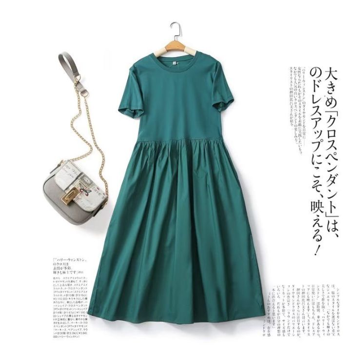 Uniqlo Women's Slim Splicing Flared Round Neck Short-Sleeved Midi Dress in  Black/Dark Beige/Green - Sizes M/L/XL/S | Lazada PH