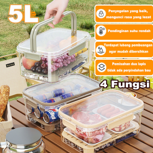 Portable 5L Besar Luar Kotak Kontainer Makanan Kulkas / Food Storage Box Kotak Penyimpanan / Refrigerator Storage Box