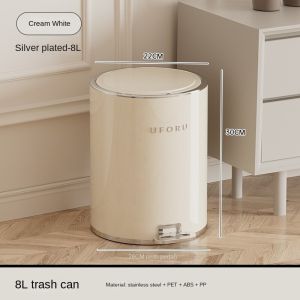 Large Capacity Circular Garbage Bin With Lid Perfect For Kitchen And Bathroom Trash Can Kitchen Trash Bin