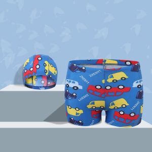 Quần Bơi Bé Trai Habi Fashion HB2418 Họa Tiết Cá Mập Kèm Mũ Trùm Size Lớn 10-50KG.