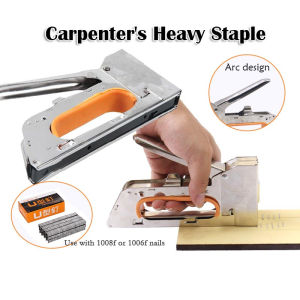 Stapler Gun Nail Tacker Gun Metal Gun Stapler Hand Stapler Staple Gun Tacker Nail Stapler 6.5mmStaple Nails (2400pcs)